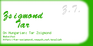 zsigmond tar business card